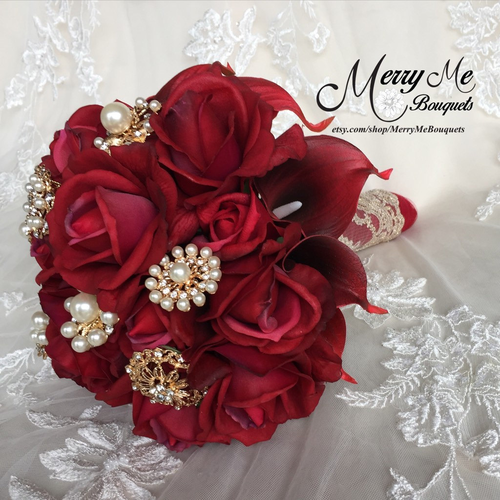 Red Gold Rose Bouquet Red Rose Bouquet Real Touch Rose