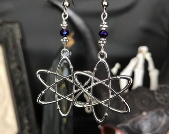 Atom - science - cosmic - physical - geek earrings - chemistry