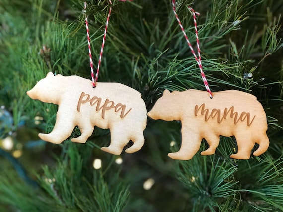 Papa Bear and Mama Bear Ornaments