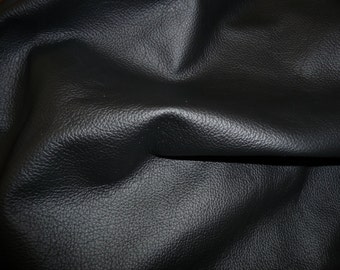 Leather 12"x12" DIVINE Black Top Grain Cowhide 2.5 oz / 1 mm PeggySueAlso™ E2885-24 Full hides available
