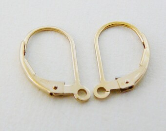 14kt GF Earwires Thin Simple French hook Lever Back 14kt gold filled
