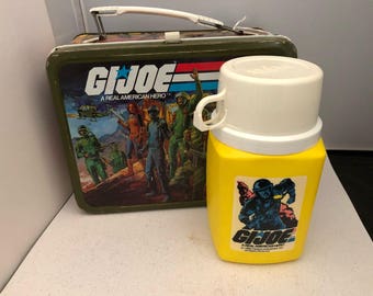 Vintage 1982 GI Joe Metal Lunch Box With Thermos