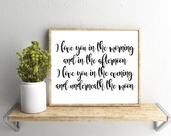 Printable Wall Art, I Love You Quote, Farmhouse, Home Decor, Instant Download