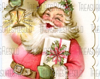 Retro Santa Claus Christmas Card #183 Digital Download