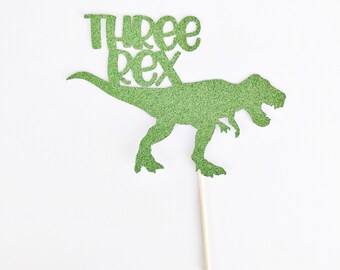 Three Rex Cake Topper / Dinosaur Cake Topper / Dinosaur Birthday Party / T-Rex Cake Topper / Three Year Old Cake Topper / 3rd Birthday