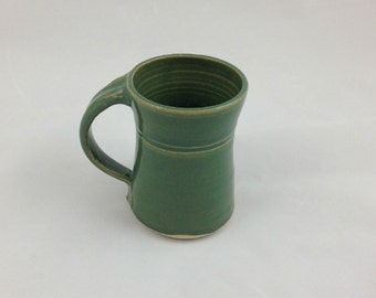 Spring Green Pottery Mug Handmade by Daisy Friesen