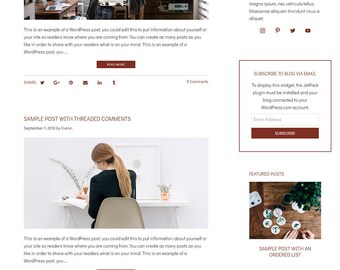 WordPress Blog Theme - Beauty WordPress Design - Self-Hosted WordPress Theme - WordPress Blog Theme - Blog Design - Evelyn II