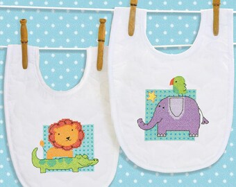 Dimensions Stamped Cross Stitch Kit - Rub-A-Dub Bibs #70-74369