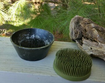 Antique Flower Frogs Heavy Non Metallic Metal