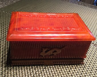 Vintage, early, plastic Jewellery Box