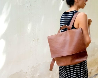 Leather Backpack Women, Laptop Backpack Bag, Messenger Backpack Bag, Laptop Bag, Zipper Backpack, Leather Messenger Bag, Personalized Bag
