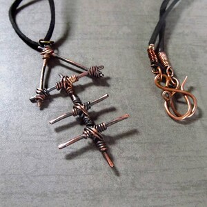 Alchemy Pendant Phosphorous Element Copper Wire Jewelry Metalwork Geometric Jewelry Copper Hammered Triangle Cross Necklace