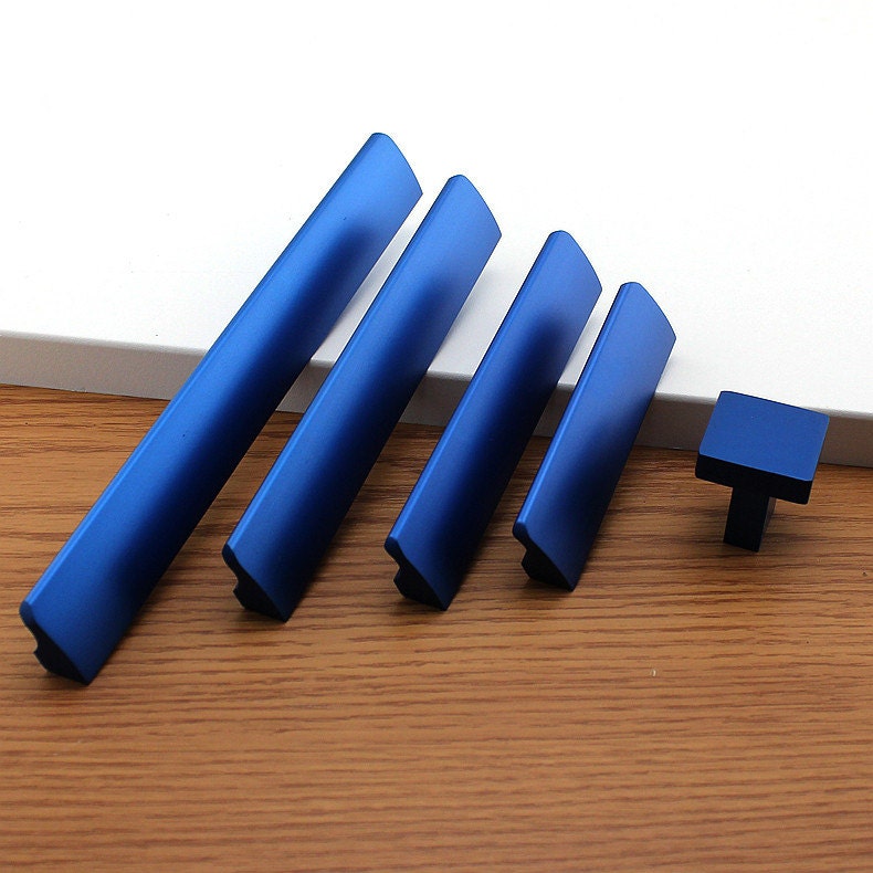 6.3'' 5'' 3.78'' 2.5'' Bright Blue Cabinet Pulls Door Handles Modern ...