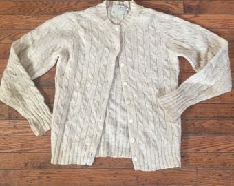 Vintage Women's L.L. Bean Pure Shetland Sweater Cardigan Size Small