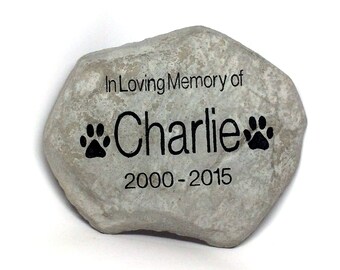 Personalized Garden Stone Pet Memorial Marker Large Heavy Duty Stone