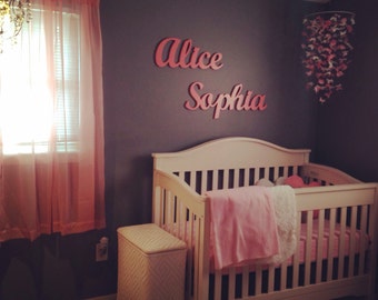 personalized wooden name sign nursery decor wall hanging