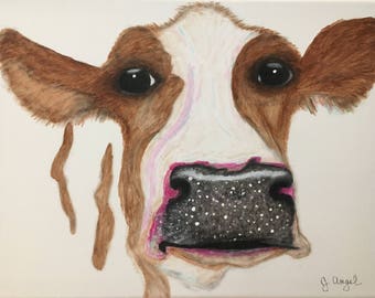 Cow canvas painting print - "Hester"