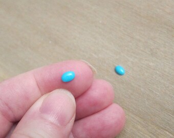 6x4mm, Sleeping Beauty Turquoise, from Arizona, Oval Cabochon, Stabilized, Grade B - Available Individually, in Pairs & in Larger Pkgs