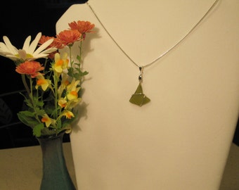 SALE *Olive green sea glass necklace