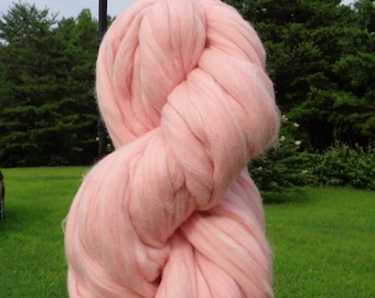 Pink Sands (Cotton Candy) Merino Wool Top Roving - Spin into Yarn, Needle Felt, Wet Felt, Weave, Tapetry, Knit, Knitting all Crafts