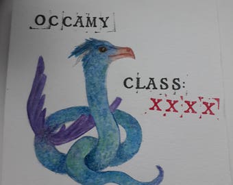 Harry Potter Watercolour - Occamy (Fantastic Beasts and Where To Find Them)