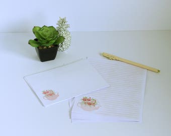 Floral teapot stationery set