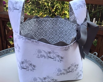 Elephant Nursery Basket, Diaper Basket, Baby Shower Basket, Baby Gift, Storage, Organization