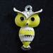 PENDANT charm OWL yellow enamel