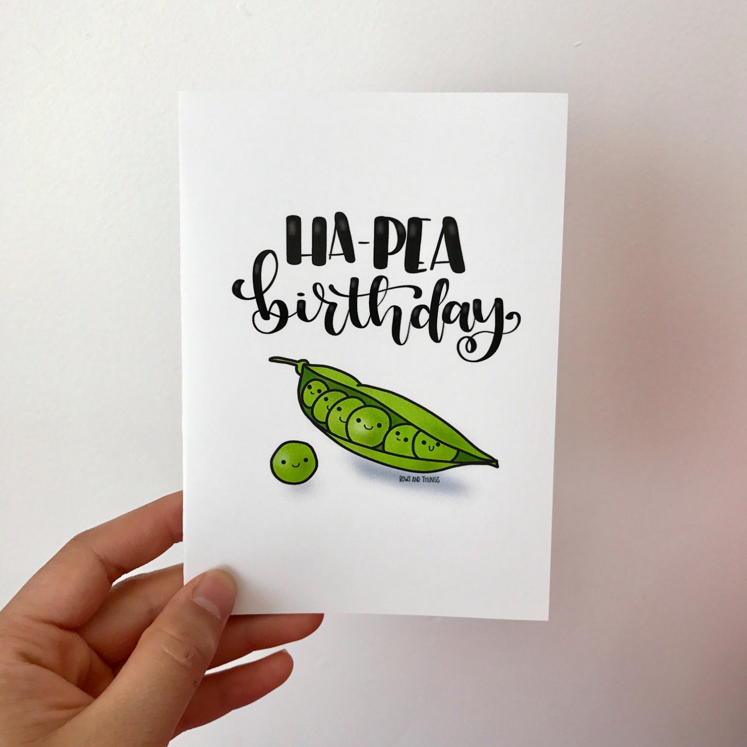 Ha-pea Birthday Pun Blank Birthday Card With Kraft Envelope