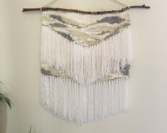 Woven wall hanging/ weaving/ modern tapestry/Scandi weave -extra large neutral