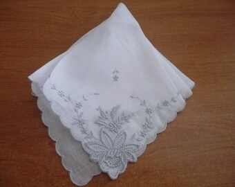 3 hankies, Swiss handkerchiefs unused - new and vintage (1970's) handkerchiefs