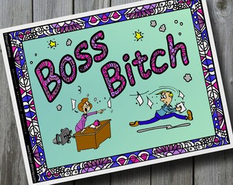 Bitch colouring page | Etsy