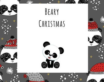 Winter/Christmas Collection Beary Christmas Panda Bear Dog Pet Tie On Bandana Neckerchief