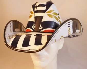 Beer Box Cowboy Hats. Made from recycled Miller Lite Beer boxes. Beerhat.