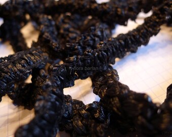 2 meters vintage raphia trim black
