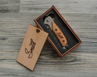 Engraved Pocket Knife Groomsmen Gift Custom Knives With Box Personalized Pocket Knife Best Man Box Christmas Gifts for Dad Birthday Gifts