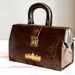 Vintage Vinyl handbag with inscription BUDAPEST. Retro lady's bag. Soviet female bag, USSR handbag 1970s