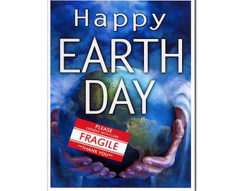 Funny Earth Day Card, Funny Holiday Card, Earth Day Greeting Card, Art, Gift, For Him, For Her, Boyfriend, Girlfriend, Environmentalist