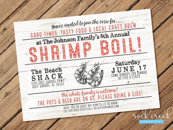 Seafood Boil Party Invitations 5