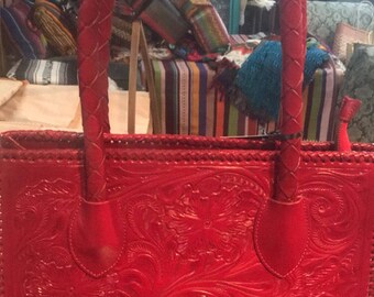 Tooled leather purse