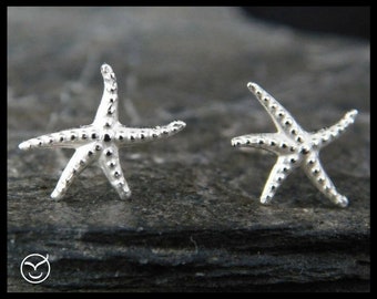 Sterling silver starfish post earrings, stud earrings, 131