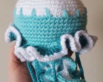 Stuffed jellyfish toy~ sea creature stuffy~ handmade crochet plush