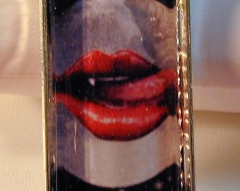 Goth Vampire Lips Pendant Necklace
