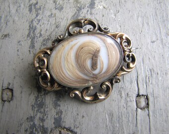 Momento Mori, Hair Jewelry, Mourning Hair Brooch, Victorian Hairwork Pin, Hairwork Jewelry, Hair Jewelry, Mourning Jewelry, Hair Brooch