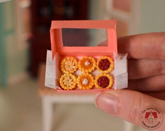 Miniature Mini Pies - Apple, Cherry & Pumpkin Tarts, Miniature Tarts, Miniature Holiday Pies, Dollhouse Mini Pies