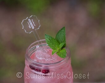 36 Drink Stirrers Custom Etched Acrylic Stirrers, Laser Cut Wedding Decor Drink Stirrers Swizzle Sticks