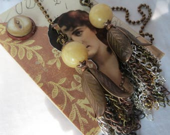 Chain Pull Pair with Tassle and Gemstone Bead Accent