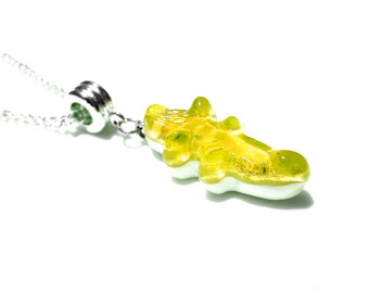 Gummy crocodile pendant yellow LEXFIMO - stainless steel chain