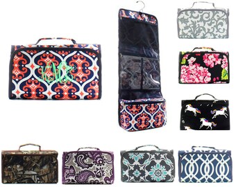 Hanging Monogram Cosmetic Case - Hanging Toiletry Bag - Hanging Make Up Bag - Hanging Toiletry Bag - Organizer Bag - Custom Cosmetic Bag