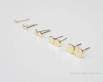 Small Circle Stud Earrings Minimalist Stud Earrings 14k Gold Filled